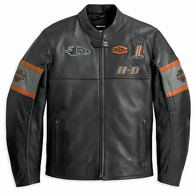 Eagle Biker Distressed Harley Davidson Motorcycle Fashion Cow Leather Jacket Top • $279.95