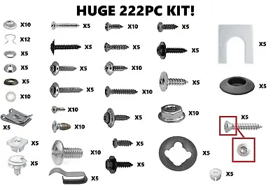 HUGE 222pc HARDWARE/SCREW KIT! FOR CLASSIC & VINTAGE  VEHICLES - CAR PICKUP ETC • $74.95