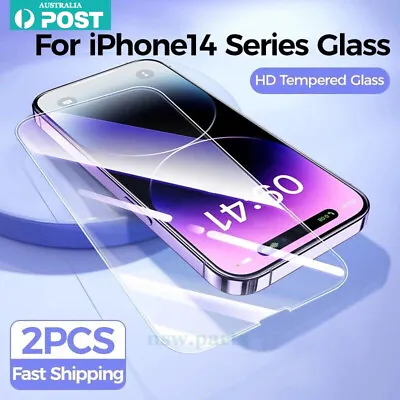 $8.95 • Buy 2x Tempered Glass Screen Protector For IPhone 14 13 12 11 Pro XS Max XR 7 8 Plus