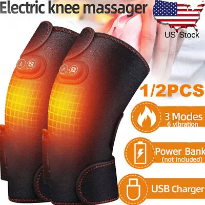 Electric Heated Vibration Knee Joint Pad Wrap Brace Support Leg Therapy Massager • $22.97