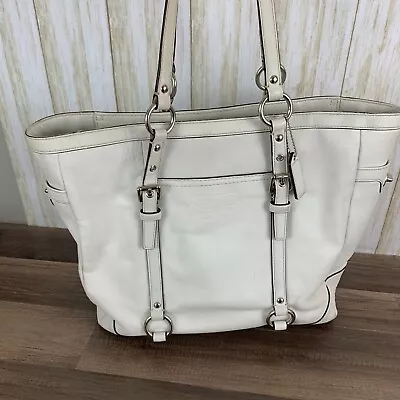 Coach F11525 Gallery Tote Bag White Or Eggshell Leather • $69.99