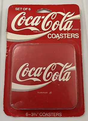 Vintage Coca Cola  Sets  Of 6   COCA-COLA  Coasters 3 3/4  Plastic Cork • $9