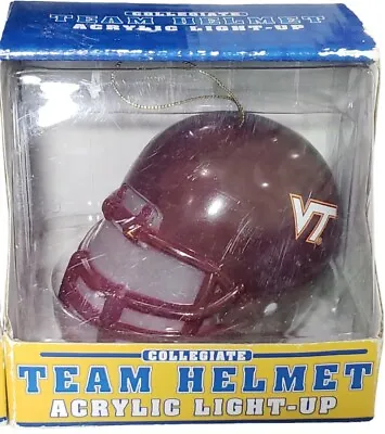 NCAA Virginia Tech Hokies Mini Light Up 3 Helmets & 1 Football Ornament Set Of 4 • $22