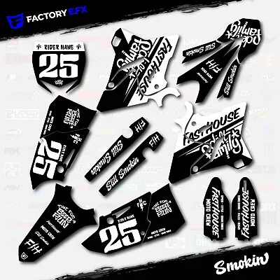 Black White Smokin Graphics Kit Fits Yamaha Yz125 Yz250 15-21 Plates YZ 125 250 • $69.99