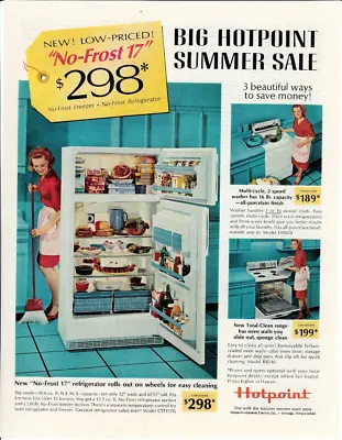 1966 HOTPOINT GENERAL ELECTRIC GE Refrigerator Range Oven  Vintage Print Ad • $7.95