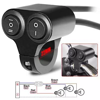 Motorcycle Handlebar 7/8  On Off Switch Dual Button ATV Headlight Fog Spot Light • $12.98