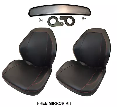 $249.99 • Buy Yamaha Rhino 450 660 700 Black Sewn Vinyl Seats 5UG-F4710-00-00 2 Seats +Mirror