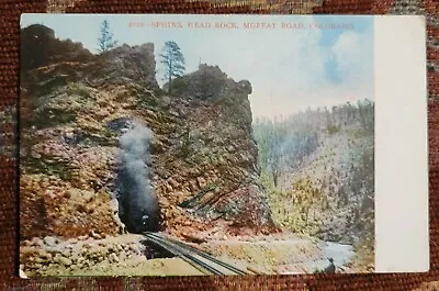 Postcard Sphinx Head  Rock And Tunnel Steam Engine Colorado CO Moffat Road K1 • $15