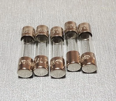 $6.95 • Buy 5Pcs 2.5A Glass Fuse M205 5x20mm Fast Blow F2.5AL 250V AUSTRALUX