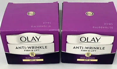 £12.90 • Buy 2 X Olay Anti-Wrinkle Firm & Lift SPF 15 Day Cream 50ml - Total Of 100ml