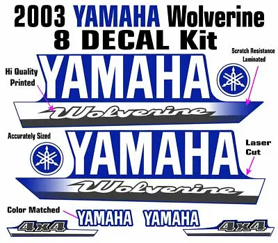 2003 Yamaha Wolverine 350 4x4 Decal Graphic Sticker OEM Kit Plastic Set • $44.99