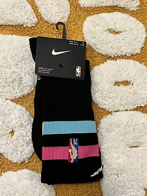 Nike Miami Heat City Mixtape Limited Crew Socks Men L Black New • $37.70