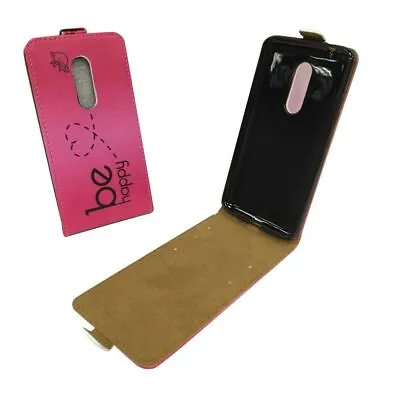 ZTE Axon 7 Phone Cover Flip Case Cover Wallet Cover Be Happy Pink • $32.47