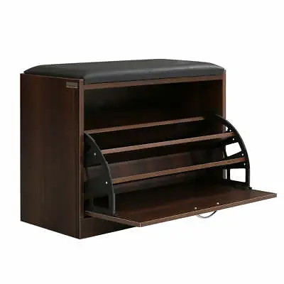 $63.82 • Buy Artiss Shoe Cabinet Bench Shoes Storage Rack Organiser Drawer 15 Pairs Walnut