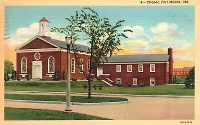 Vintage Postcard 1941 View Of The Chapel Church Fort Meade Maryland MD • $8.09