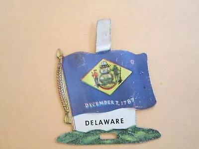 Vintage 1959 ~ DELAWARE ~ Nabisco Shredded Wheat Advertising  Metal Flag W/Tab • £5.65