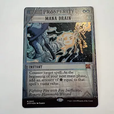 Mana Drain FOIL Showcase OTJ Breaking News Mint 0011 MTG OTP Mythic Unplayed NM • $42