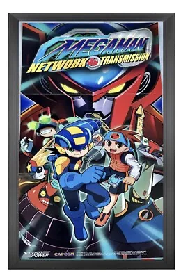 Vintage 22x11 Framed Nintendo Poster Megaman Network Transmission Wall Art Decor • $79.99