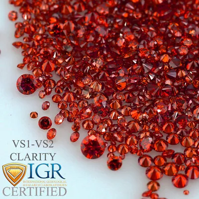 CERTIFIED Round Fancy Red Color VS 100% Loose Natural Diamond Wholesale Lot • $13.80