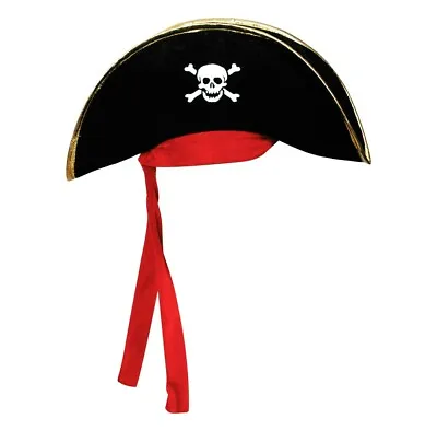 Adult Pirate Hat Crossbone Skull Halloween Costume Fancy Dress Sparrow Accessory • £4.99