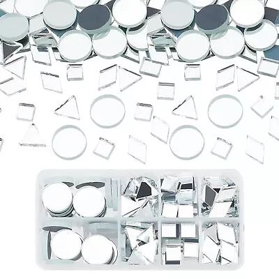 Mirror Mosaic Tile 180Pcs 4 Shapes Glass Mirror Tile Flat Round/Triangle/Rhom • $22.99