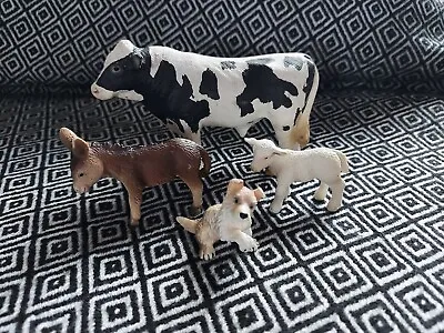 £18 • Buy Schleich Cow, Donkey, Lamb And Bullyland Dog