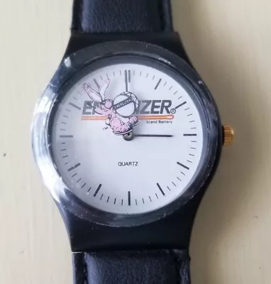 Vintage 1992 Eveready ENERGIZER BUNNY PROMOTIONAL WRISTWATCH W/LEATHER BAND • $19