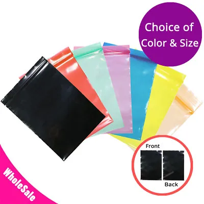 Multiple Sizes Colorful Glossy Poly Plastic Flat Zip Lock Pouch Bag M14 • $111.92