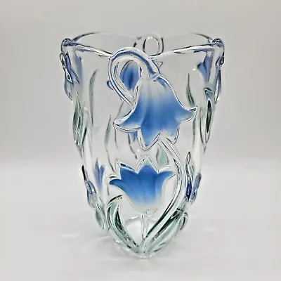 Mikasa Embossed Bluebells Crystal Vase Vintage • $10.50