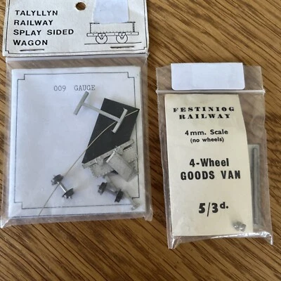 £11 • Buy Two Whitemetal Narrow Gauge Wagon Kits, 009 Scale, Unbuilt.