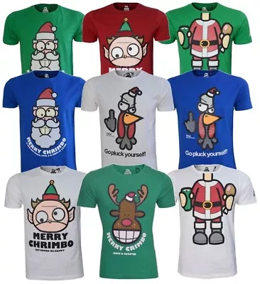 Mens Christmas T-Shirts Xmas Short-Sleeved Santa Print Gift Party Cotton Tee Top • £5.99