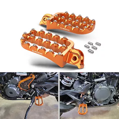 0° Horizontal CNC Enlarged Wide Foot Pegs Footrest For KTM 390 Adventure 2020-23 • $89.99