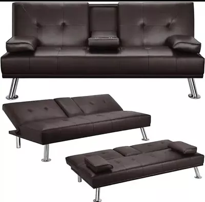 Leather Sofa Bed Sleeper Convertible Sofa Couch & Bed Folding Futon Modern & New • $188.88