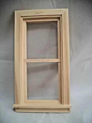 WINDOW 2-9/15x5-1/16  Traditional Non-working Dollhouse 1:12 Scale Wood.5032 • $14.69