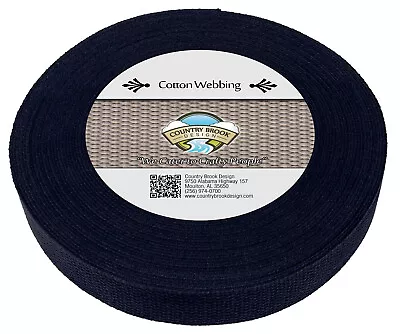 Country Brook Design® 1 1/2 Inch Navy Blue Heavy Cotton Webbing 10 Yards • $22.97