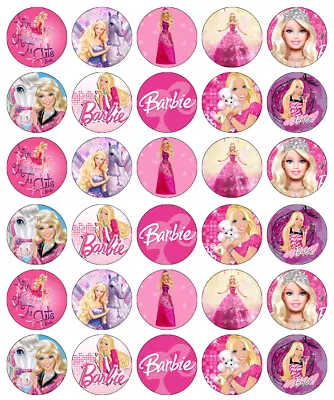 30 Pink Barbie Edible Wafer Paper Cupcake Toppers Wafer Paper Fairy Cake Toppers • £2.50