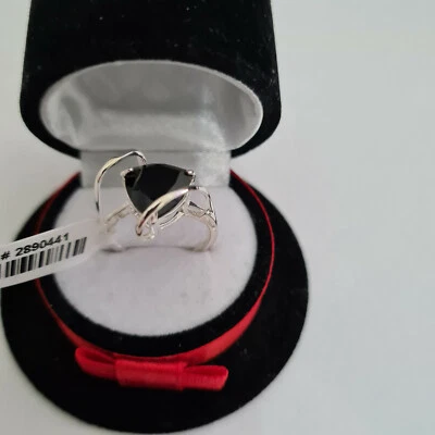 £9.99 • Buy Beautiful Boi Ploi Black Spinel Solitaire Ring In Sterling Silver