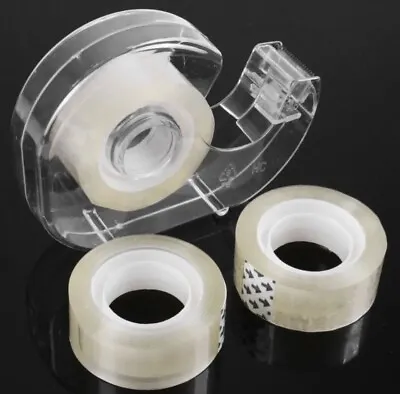 4pc Sellotape & Dispenser Set Clear Adhesive Tape Parcel Packing Gift Wrapping • £3.99