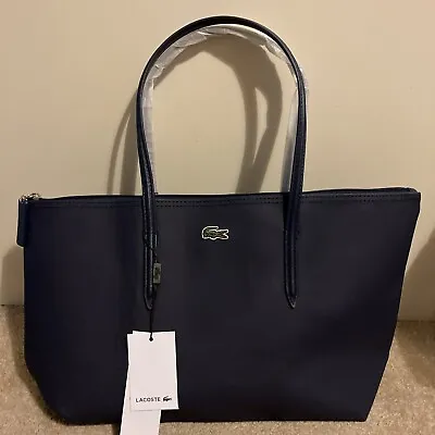 Lacoste Navy Blue PVC Shoulder Bag NEW • $55