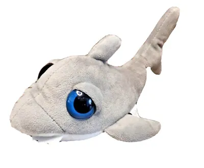 23cm Kids 3+ Soft Baby Great White Shark W Blue Eyes Weighted Bottom Plush Toy • $13.95