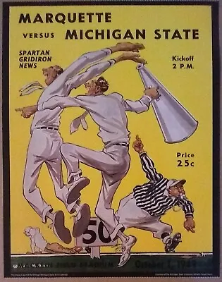 Vintage Michigan State Spartans College Football Game Day Program Poster 11 X 14 • $7.75