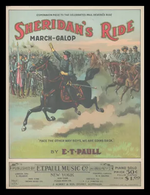 SHERIDAN S RIDE March Galop ET PAULL 1922 Piano Solo Vintage Sheet Music • $7.99