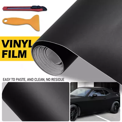 1x Premium Matte Black Car Vinyl Wrap Film Sticker Decal Bubble Free Air Release • $11.99