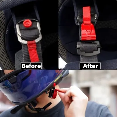 1 Set Helmet Quick Release Buckle Kit Ratcheted Chin Strap Adapter 25mm • $13.29