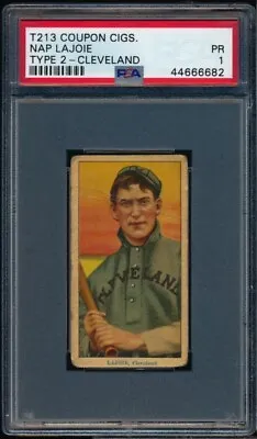 1914 T213 COUPON Napoleon Lajoie Cleveland Variation HOFer PSA 1  Nap T213-2 • $1499.99