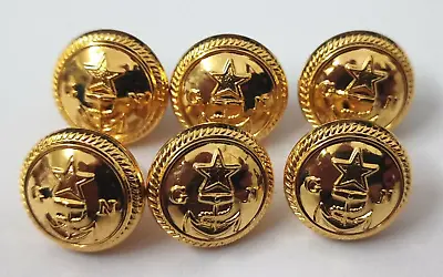 Genuine Military Issue X6 Navy GN Insignia Gold Ring Back Naval Buttons V930 • £5.99