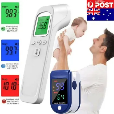 Non-Touch Digital Baby Forehead IR Thermometer Temperature Gun Pulse Oximeter. • $10.68