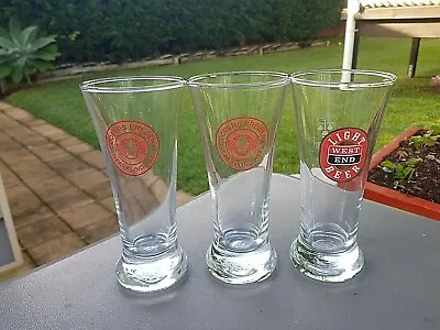 3 Vintage Beer Glasses Coopers Sparkling Ale X 2 & West End Light Beer • $35
