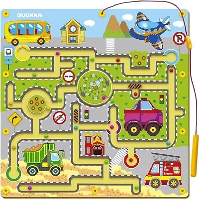 Kids Puzzle Magnetic Maze Toys Wooden Maze Early Education Interactive Game Toy • £10.99
