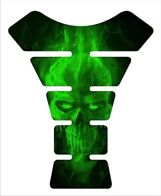 Ice Skull Green Motorcycle 3d Gel Gas Tank Pad Tankpad Protector Guard Decal  • $27.95